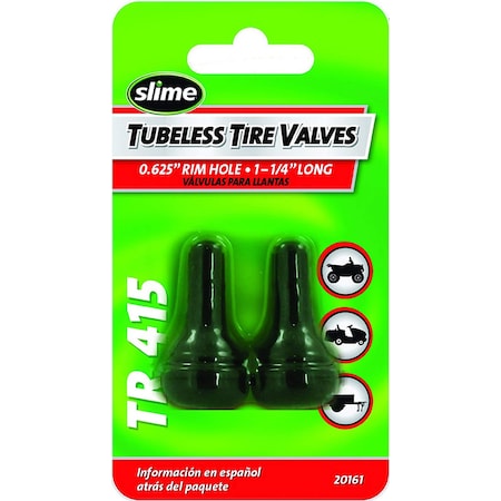 Slime Slime Rubber 1 psi Tubeless Tire Valve 2 pk 20161